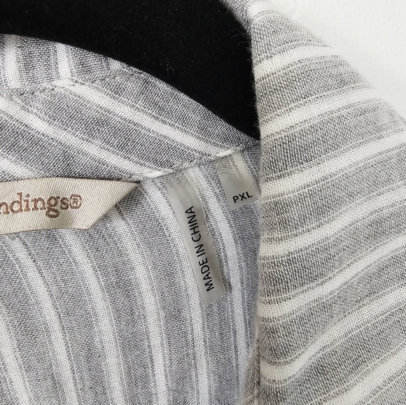 Soft Surroundings Bohemian Striped Floral Pullover Women Collared Shirt Size PXL - Picture 4 of 12